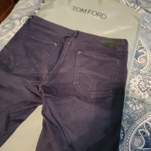 Tom Ford Mens Navy Blue Flat Front Chino Pants Jean style Slim Size 31 - Picture 5 of 5